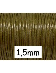 Cordon enduit vert kaki 1,5mm pour bracelet