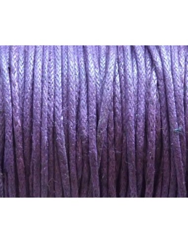 Coton ciré 1mm violet pour création bijoux