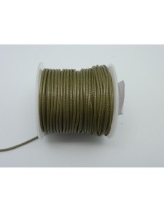 6m Cordon polyester enduit 1,5mm souple imitation cuir de couleur kaki