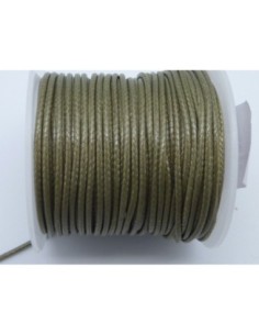 6m Cordon polyester enduit 1,5mm souple imitation cuir de couleur kaki 2