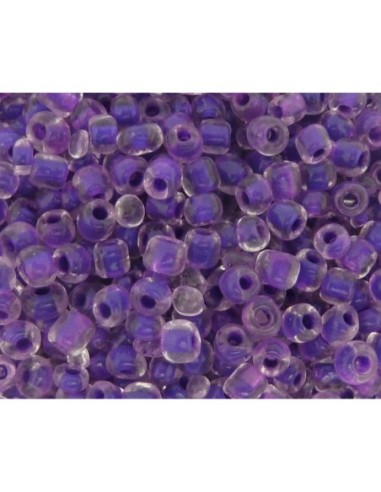 R-20g de perles de rocaille de couleur violet lilas transparent 3,7mm en verre