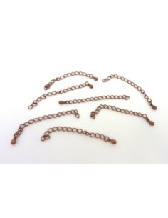 Chainette d'extension en métal cuivré avec breloque goutte