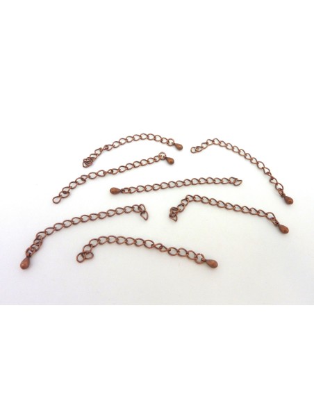 Chainette d'extension en métal cuivré avec breloque goutte