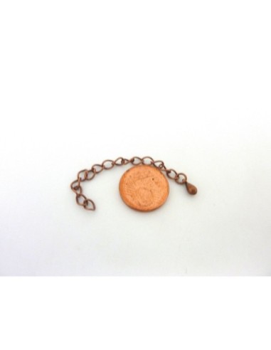 Chainette d'extension en métal cuivré avec breloque goutte pour création bijoux