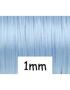 Cordon queue de rat 1mm bleu dragée pour bijoux