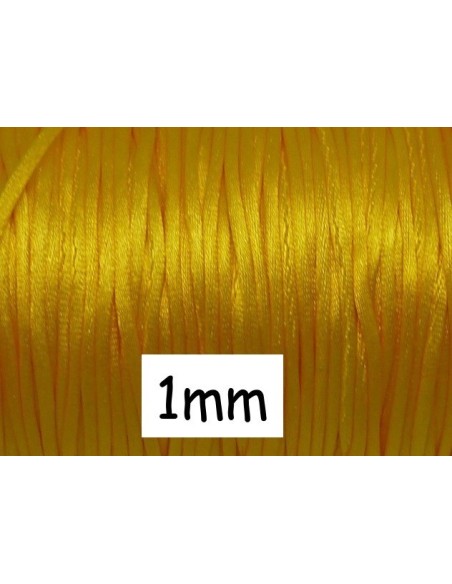 Cordon Queue de rat 1mm jaune bouton d'or brillant pour kumihimo