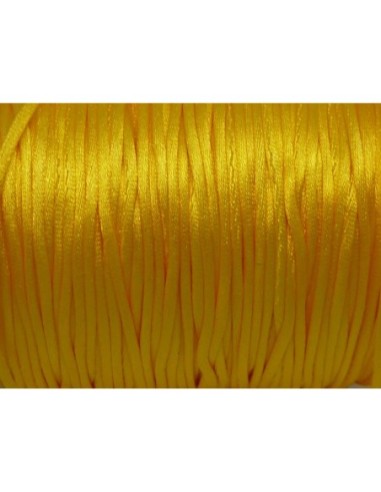 Ficelle chinoise 1mm jaune bouton d'or brillant pour kumihimo
