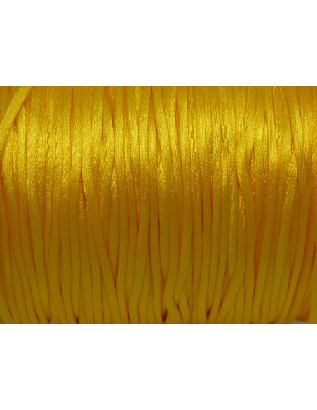 Ficelle chinoise 1mm jaune bouton d'or brillant pour kumihimo