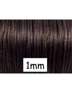 cordon 1mm Queue de rat marron foncé brillant ficelle chinoise