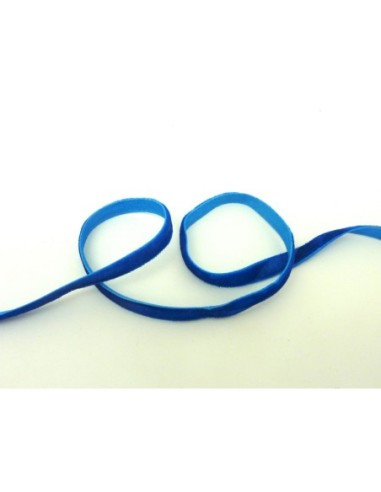 Ruban galon velours plat de couleur bleu