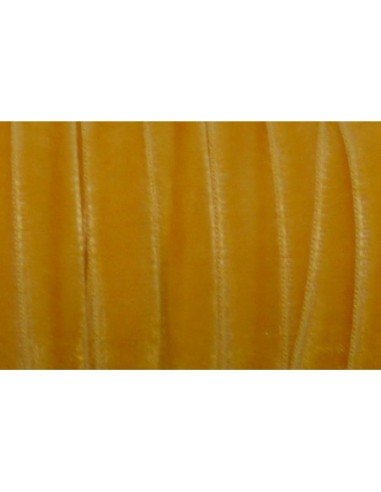 Ruban velours plat 7mm couleur jaune bouton d'or