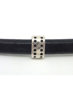 perle poussoir metal argente pour cuir regaliz