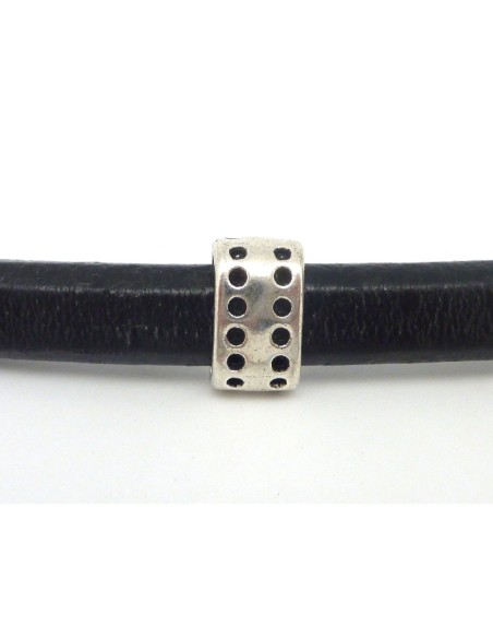 perle poussoir metal argente pour cuir regaliz
