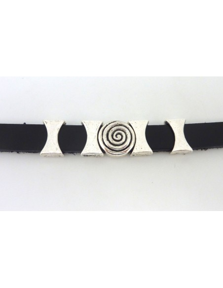 Passant argenté pour lanière cuir de 10mm