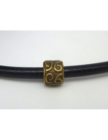 R-3 Perles cylindre 10,2mm gravé à gros trou...