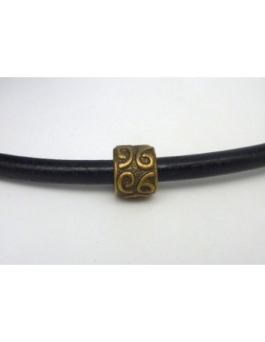 R-3 Perles cylindre 10,2mm gravé à gros trou...