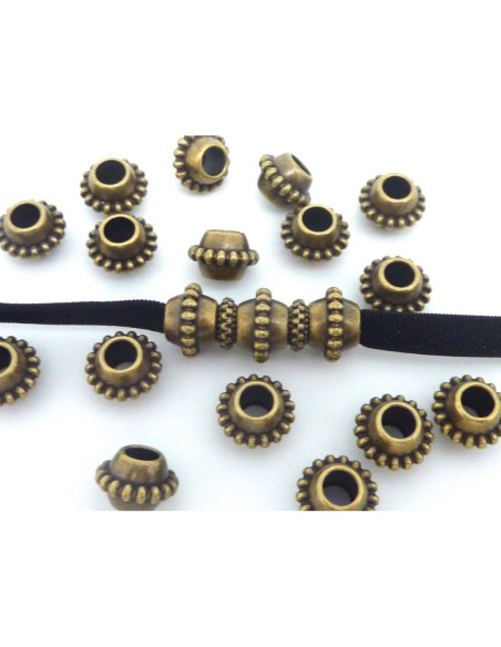 perle metal couleur bronze ronde 11mm