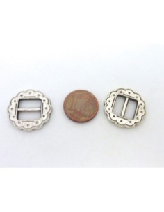 3 Perle passe cuir fleur 20,4mm en métal argenté pour ruban, lanière cuir ou plusieurs cordons d'une largeur de 10mm 2