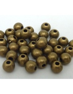 Perle ronde en métal de couleur bronze 6mm 2