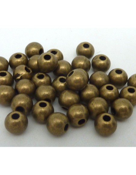 Perle ronde en métal de couleur bronze 6mm Perle ronde en métal de couleur bronze 6mm