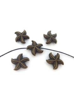 R-3 Perles étoile de mer 17,6mm en métal de couleur bronze