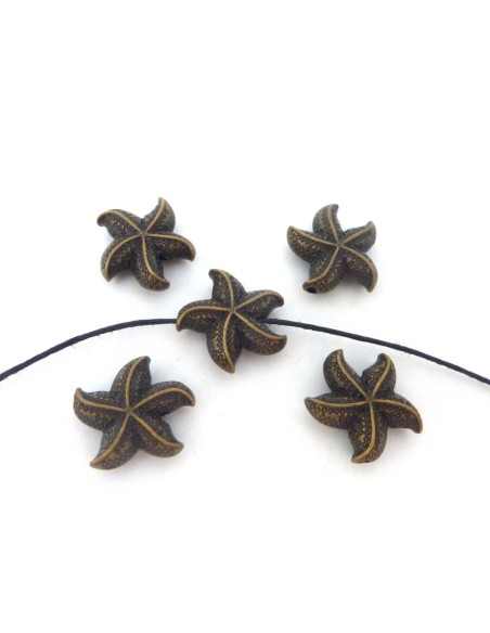 R-3 Perles étoile de mer 17,6mm en métal de couleur bronze