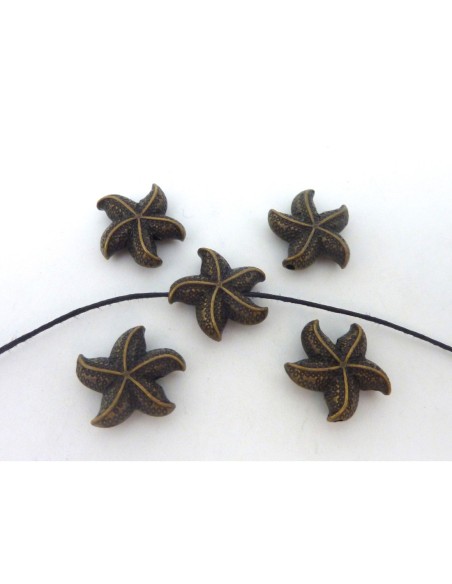 R-3 Perles étoile de mer 17,6mm en métal de couleur bronze