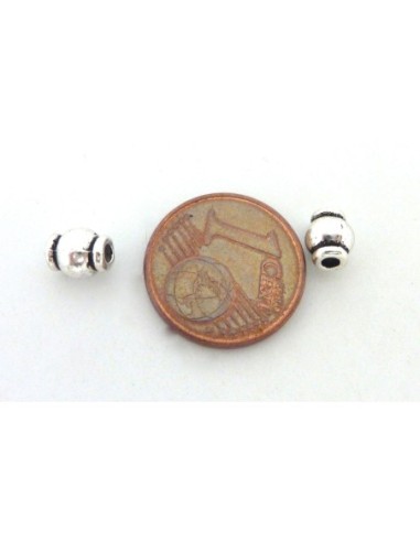 Perle métal argenté toupie 5mm