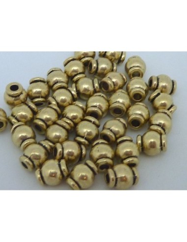 25 Perles fine ronde tonneau 5mm en métal de...