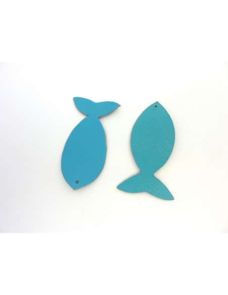 poisson en cuir bleu turquoise