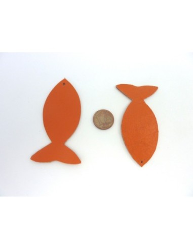 Poisson en cuir grand format de couleur orange