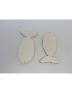 Lot de 10 poissons 6,5cm en cuir de couleur blanc