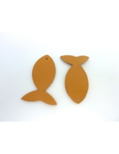 Poisson en cuir marron camel