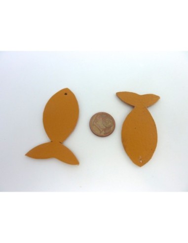 Poisson en cuir marron camel