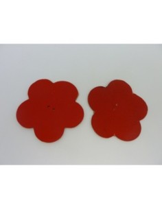 Fleur en cuir de couleur rouge