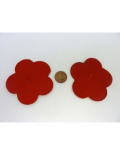 Fleur en cuir de couleur rouge 2