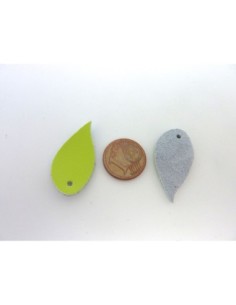  feuilles, larme, goutte 2,9cm en cuir de couleur vert anis 2