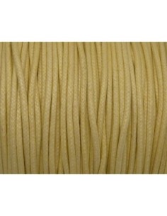5m Cordon coton ciré 2mm de couleur jaune pâle, crème