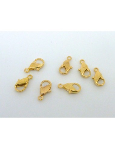 Mousqueton 12 mm en métal doré 