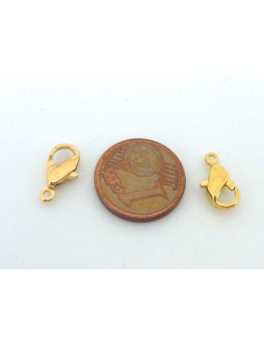 Mousqueton 12mm doré en métal pas cher