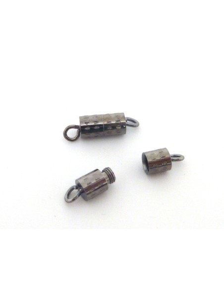 Fermoir à visser 4mm de couleur gris foncé hématite 