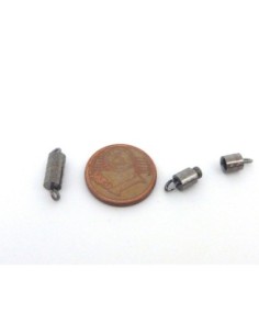 Fermoir à visser 4mm de couleur gris foncé hématite  2
