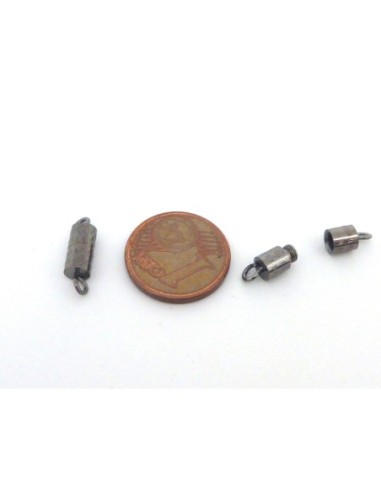 Fermoir à vis de couleur hématite gris foncé en métal