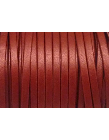 1m Lanière simili cuir 3mm de couleur rouge effet légèrement nacré très belle qualité