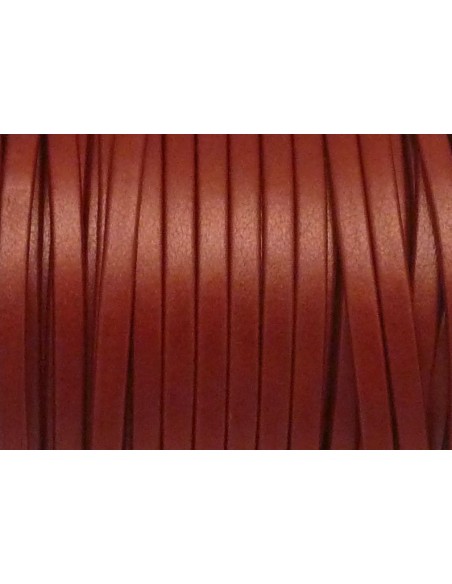 1m Lanière simili cuir 3mm de couleur rouge effet légèrement nacré très belle qualité
