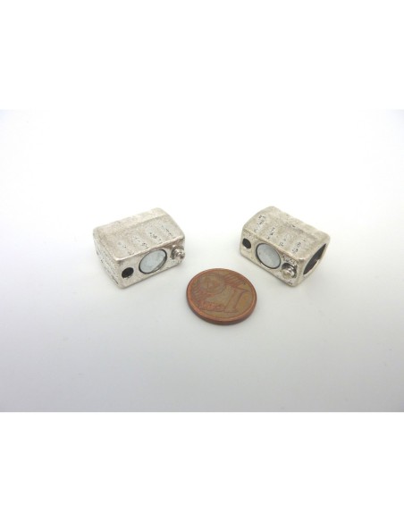 Fermoir aimanté pour cuir régalez en metal argente