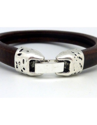 Fermoir embout ovale clip argenté en métal