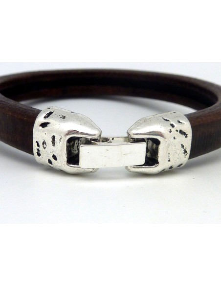 Fermoir embout ovale clip argenté en métal