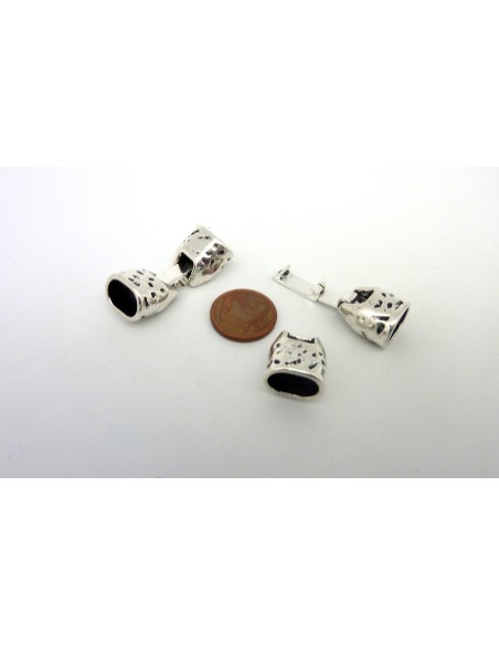 Fermoir clip embout ovale pour cuir regaliz ou double cordons