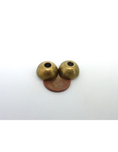 Fermoir aimanté boule en métal de couleur bronze pour cordon de 3,5mm